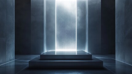 Obraz premium Illuminated Translucent Modern Podium for Futuristic Displays