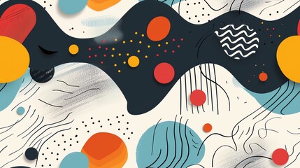 Abstract geometric design with dynamic shapes and intricate lines