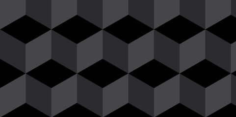 Abstract dark black cubic square shape backdrop texture. cube geometric wall and floor vector diamond hexagon triangle wallpaper background.