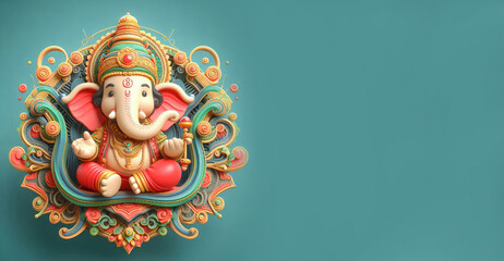 Obraz premium Illustration of Lord Ganpati or Ganesha for Ganesh Chaturthi festival