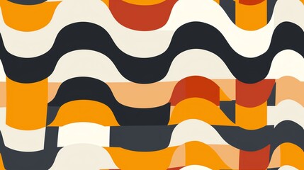 Seamless pattern featuring distorted check designs in bold colors