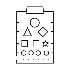 sivtsev table, stand for training vision line icon vector. sivtsev table, stand for training vision sign. isolated contour symbol black illustration