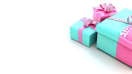 Obraz premium A colorful assortment of gift boxes piled together on a white background