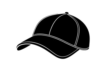  Silhouette vector design of a black color cap on white background