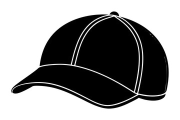  Silhouette vector design of a black color cap on white background
