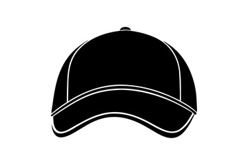  Silhouette vector design of a black color cap on white background