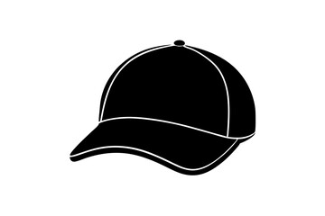  Silhouette vector design of a black color cap on white background