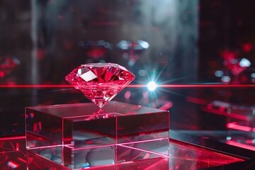 ai generative red laser protects diamond