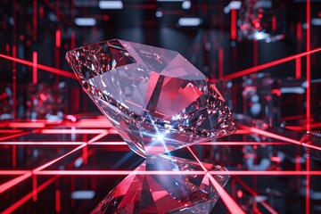 ai generative red laser protects diamond