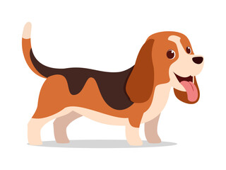 happy cute basset hound dog with good quality and design