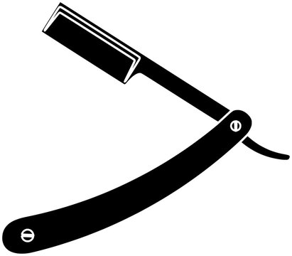 black straight razor barber shop tool clip art preview