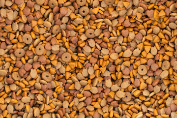 close up grain dog or cat food for healthy diet.
