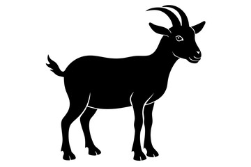Silhouette vector design of a goat on white background