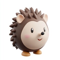 Cute Cartoon Hedgehog 3D Render