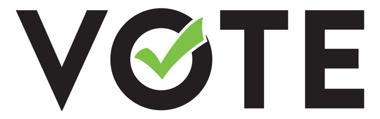 Elections vote sign vector. Voting support campaign. Vote badge design.