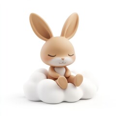 Obraz premium A rabbit is sitting on a cloud