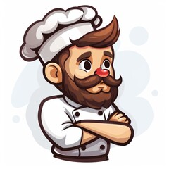 clear svg vector flat icon logo of a chef