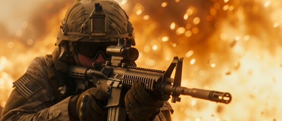 Naklejka premium Combat action featuring robust barriers in a warfare setting, highlighting their toughness and strategic effectiveness under intense conditions 8K , high-resolution, ultra HD,up32K HD