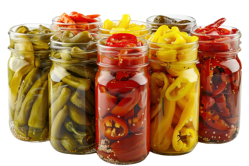 Tangy Assorted Peppers Isolated On Transparent Background