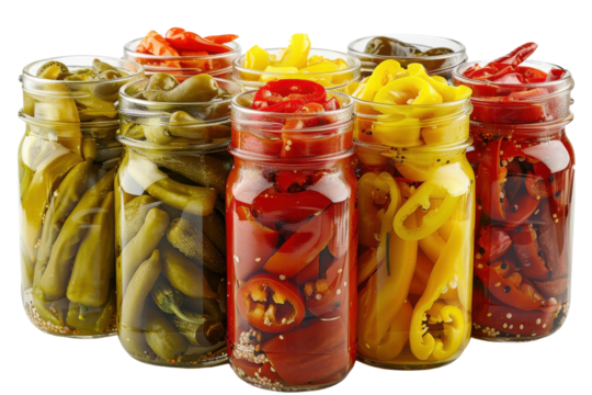 Tangy Assorted Peppers Isolated On Transparent Background