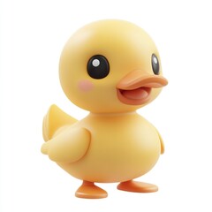 A cute yellow duck with a big smile on its face