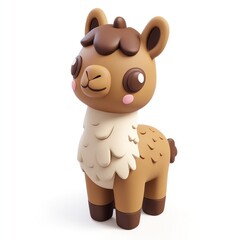 Naklejka premium A cute cartoon camel with a chocolate face