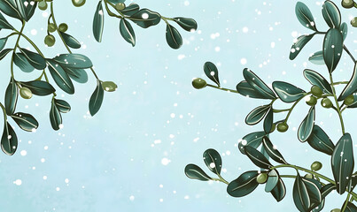 New Year's and Christmas festival cards in a 2D doodle illustrator style on pastel color backgrounds for graphic advertising.