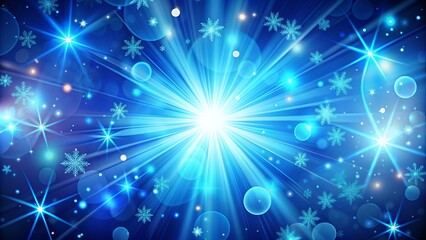 Fototapeta premium Vibrant abstract blue background with radiant lighting effects and a shiny winter card design, ideal for corporate business templates, booklets, brochures, flyers, and posters.
