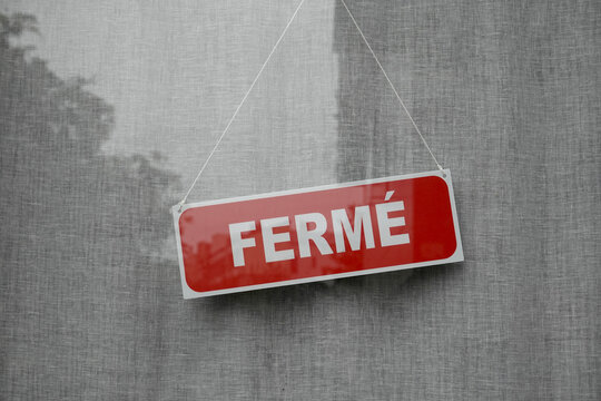 Panneau fermeture magasin devanture