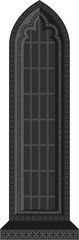 Gothic window tracery. Stone architectural frame. Illustration.