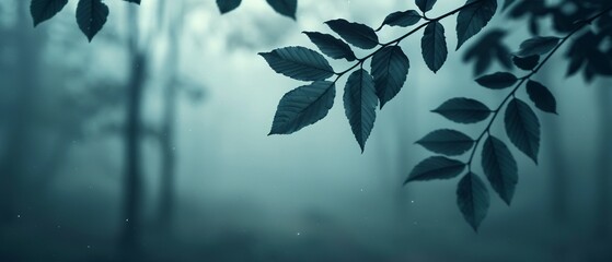 Dark foliage surrounded by an eerie, misty aura, with intricate leaves and branches adding to the haunting and mysterious ambiance 8K , high-resolution, ultra HD,up32K HD