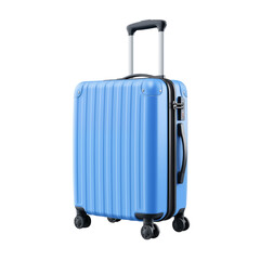 blue travel suitcase isolated on transparent background, png