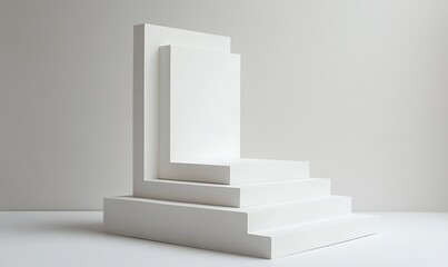 White Steps Against a White Background