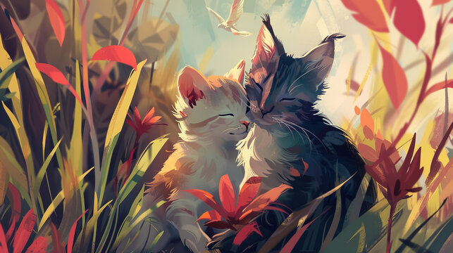 Design a heartwarming visual for World Animal Welfare Day, highlighting the importance of compassion, protection, and care for animals, and advocating for the humane treatment
