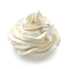 White Whipped cream isolated on white background
