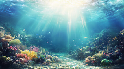 coral reef and diver
