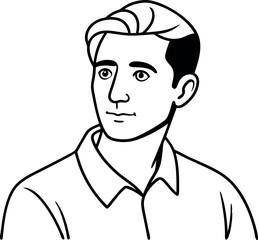 Obraz premium Black And White Illustration of Man In Shirt