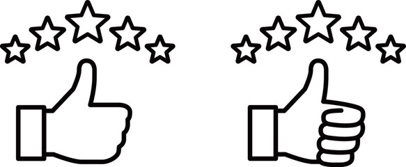 星とサムズアップの手によるsnsアイコン