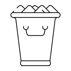 ice bucket bartender line icon vector. ice bucket bartender sign. isolated contour symbol black illustration