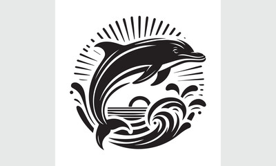 Dolphin vector, Dolphin silhouette icon