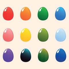 Colorful easter eggs vector illustration, perfect for holiday designs, festive decoration and spring celebration, multicolored eggs for seasonal projects and creative backgrounds