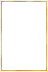 Gold foil frame, vertical border template with 4x6 aspect ratio for invitation, card, social story post, , cutout,  isolated ,transparent.
