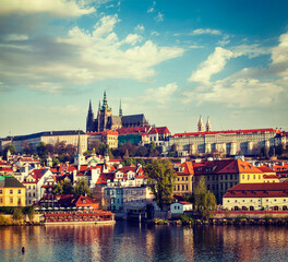 Fototapeta premium View of Mala Strana and Prague castle over Vltava river
