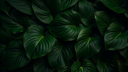 dark green leaves background