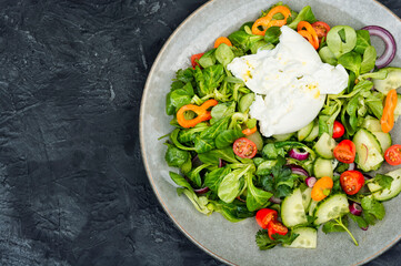 Fresh burrata salad.