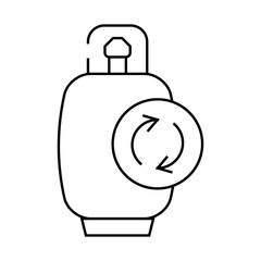 reusing cylinder biogas line icon vector. reusing cylinder biogas sign. isolated contour symbol black illustration