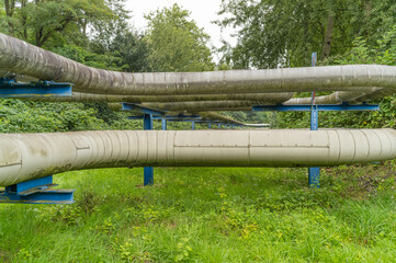 industrial pipelines in the landscape.