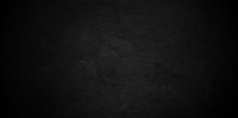 Backdrop dark black empty old wall grunge rough panorama sandstone chalkboard and blackboard texture background.