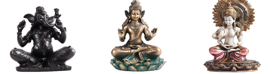 Obraz premium Collection of 3 home decor figurines showpieces, transparent background