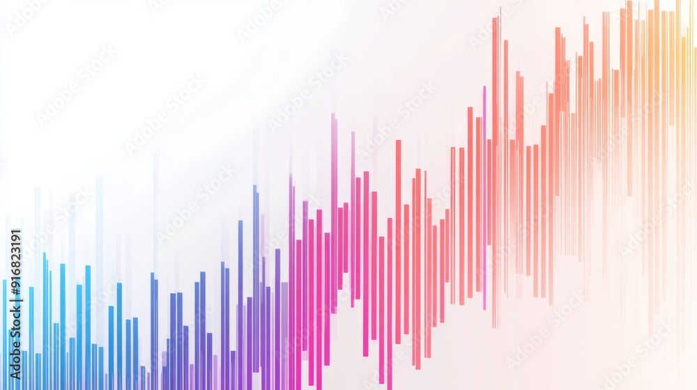 Aufkleber A stock chart with colorful bars and lines on a white background, representing clear and simple market data.